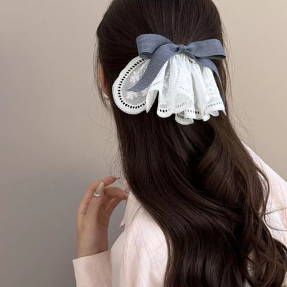 Lace Hair Clip with Ribbon
