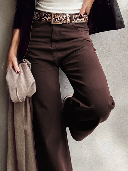 Wide Leg High Waist Denim Jeans