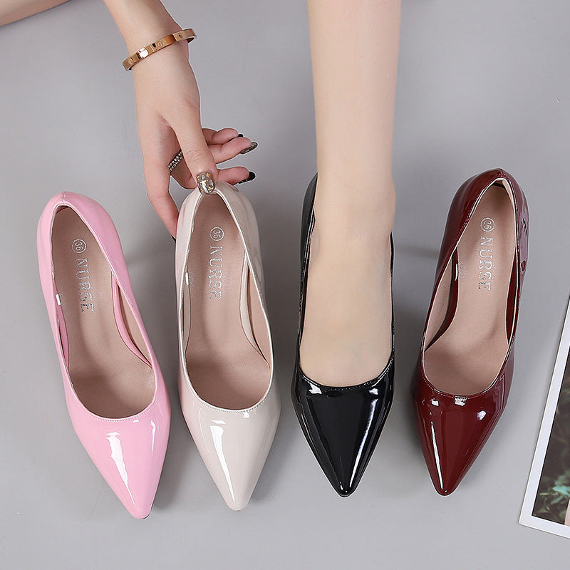 Summer Simplicity Women Shoes Stiletto Heel Comfortable Low Cut All Match Pointed Professional Women Single Comfortable