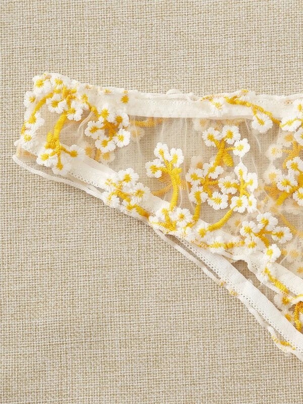 Sexy Sexy Lingerie Women Fresh Floral Embroidery Sexy Sleepwear