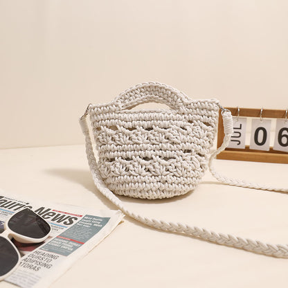 Crossbody Cotton Thread Woven Bag All Matching Hollow Out Cutout Straw Bag Vacation Beach Bag Partysu Women Bag One Size Colorful Crossbody Cotton Thread with Lining
