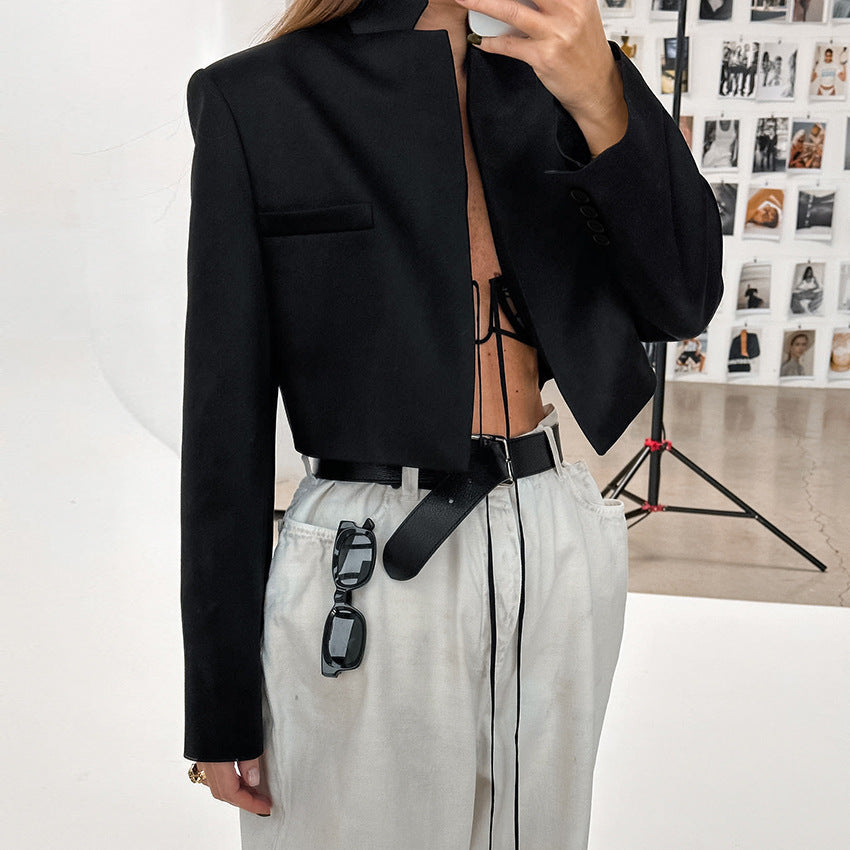 High Grade Small Stand-up Collar All Match Short Coat Autumn Winter Niche Top