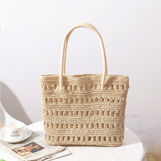 Straw Bag Super Hollow Out Cutout out Elegant Shoulder Woven Tote Women Bag Vacation Beach Bag Rattan Weave Bag