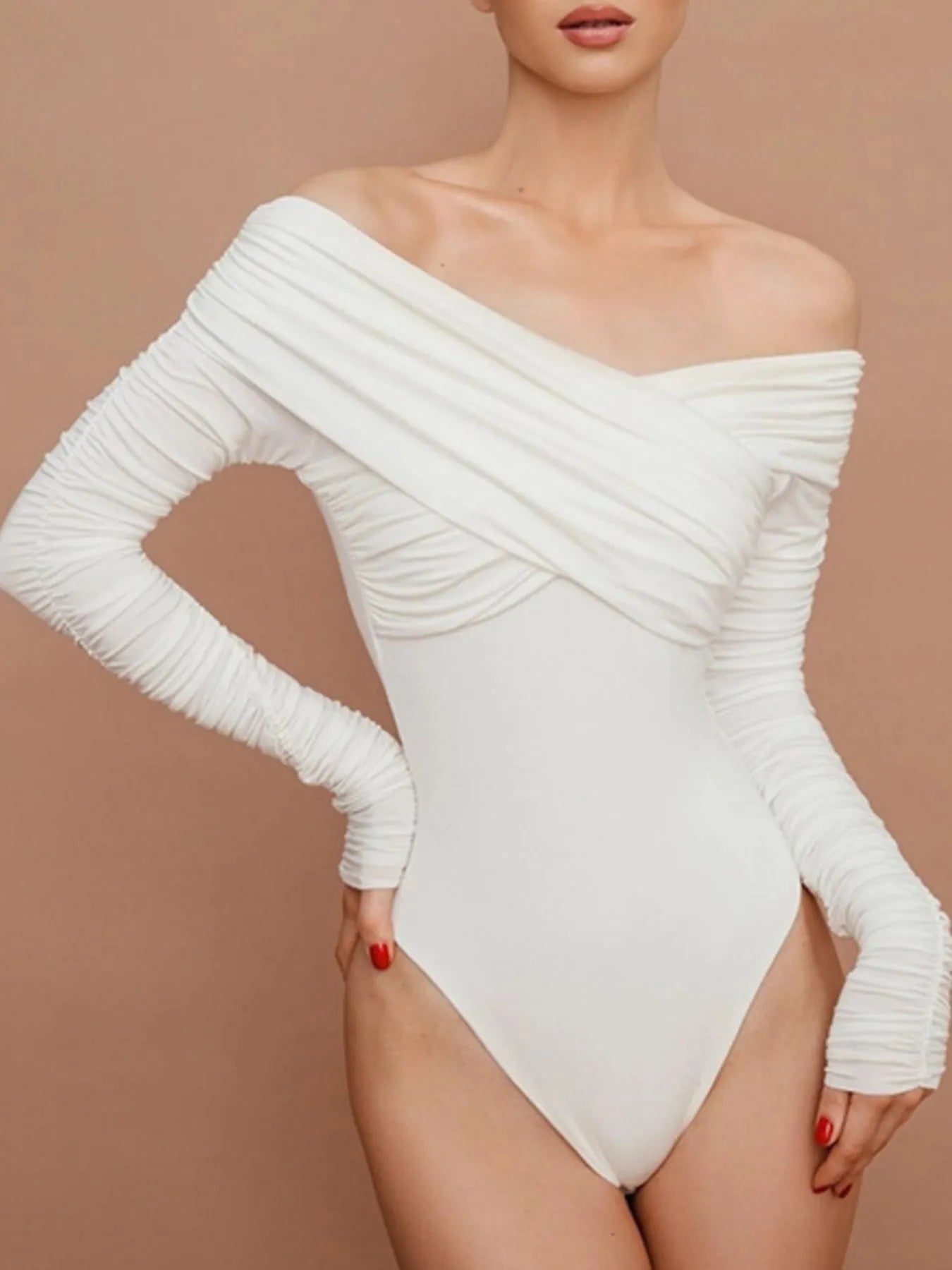Off-Shoulder Long Sleeve Bodysuit