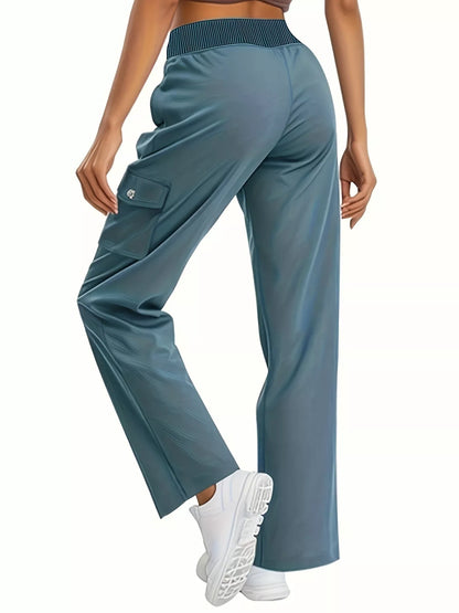 Relaxed Fit Active Pants with Drawstring Waist