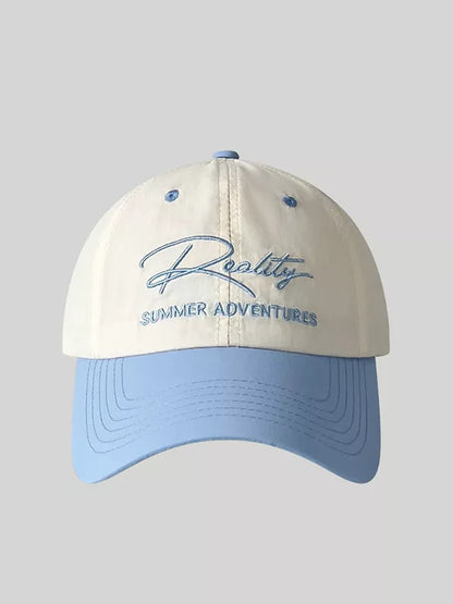 Letter Embroidered Adjustable Baseball Cap Light Blue One Size