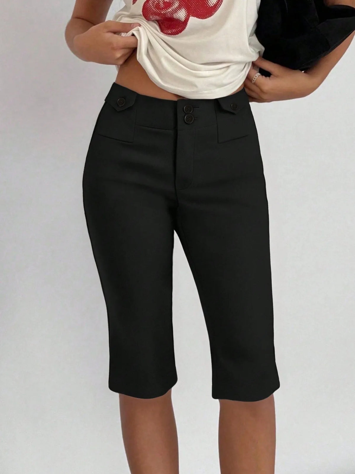 High-Waisted Shorts Black