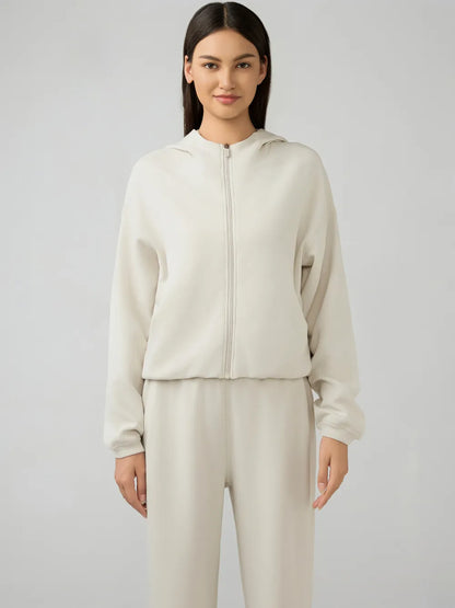 Millennia Zip Up Dropped Shouder Active Hooded