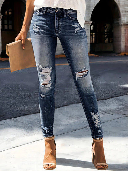 Distressed Skinny Jeans Dark
