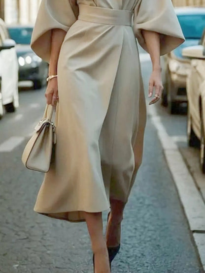 Round Neck 3/4 Sleeve Dress