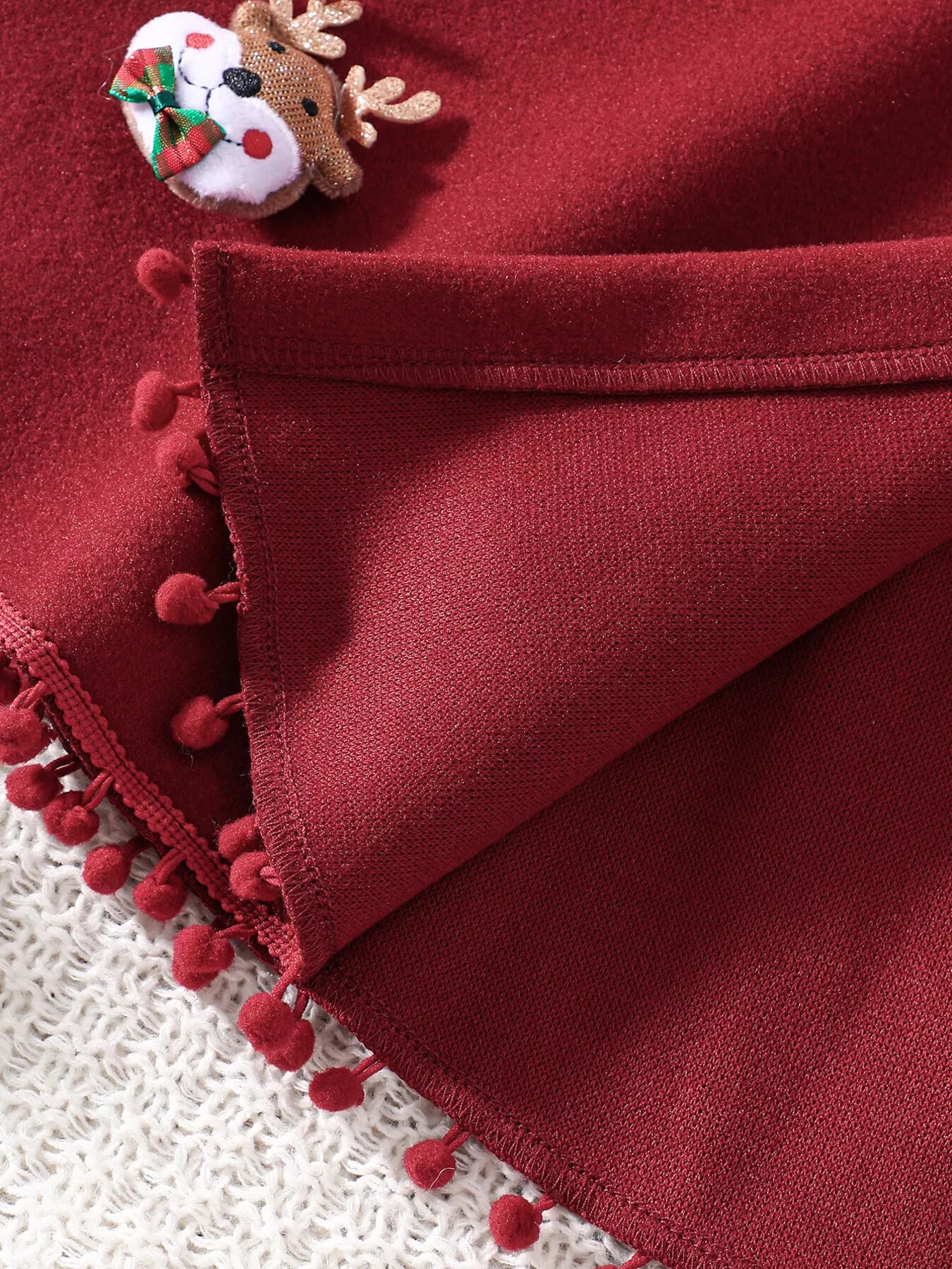 Children's Reindeer Embroidered Christmas Cape Outerwear