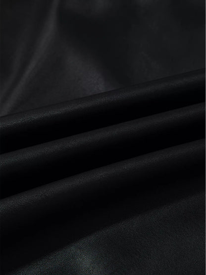 Vegan Leather Sleeveless Mini Dress