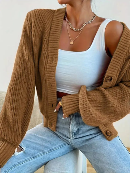 Chunky Knit Button-Down Cardigan