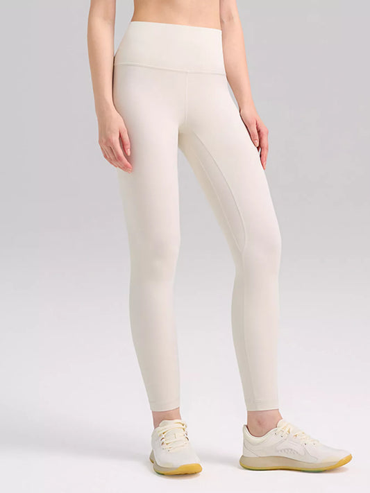 High-Waisted Seamless Active Leggings White Protein Color Albumin
