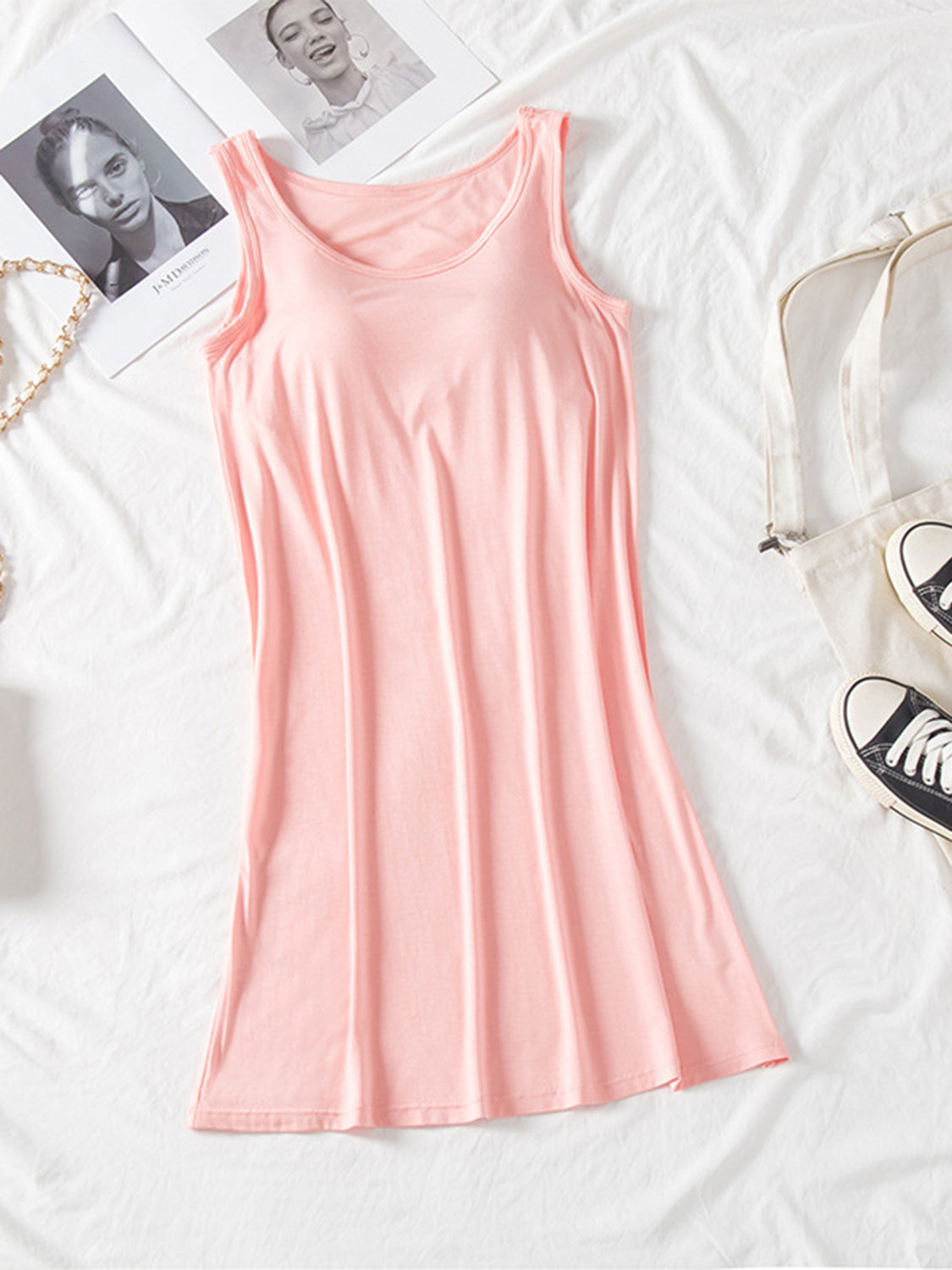 blush pink tank dress Paris Georgia Pink Raf Tank Dress