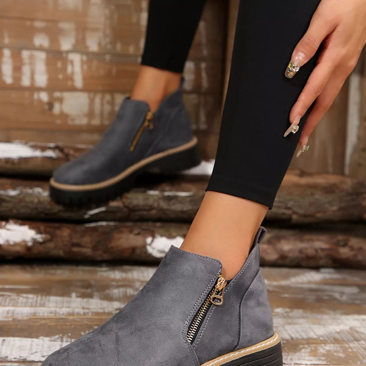Side Zip Ankle Boots