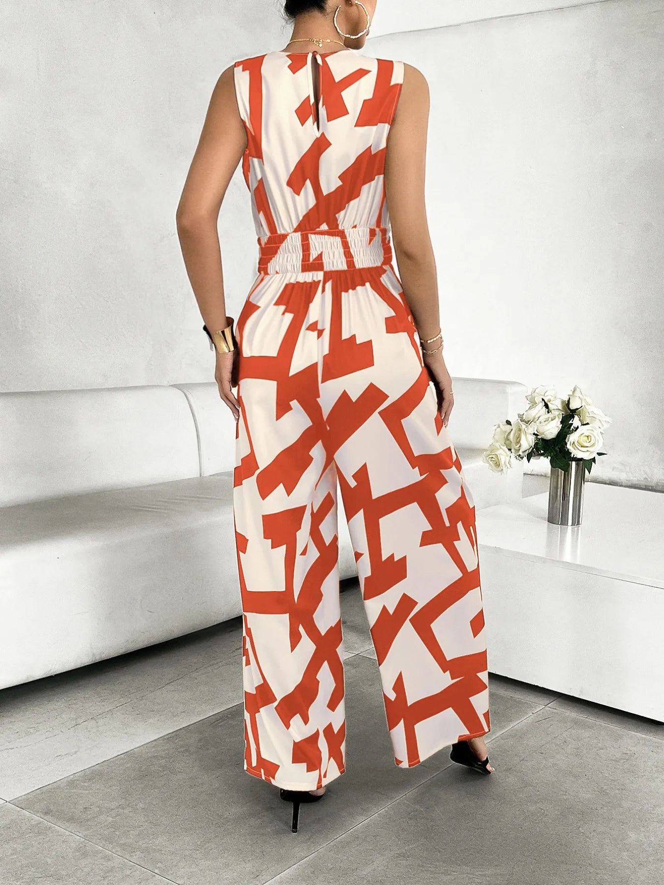 Printed Wide Leg Jumpsuit