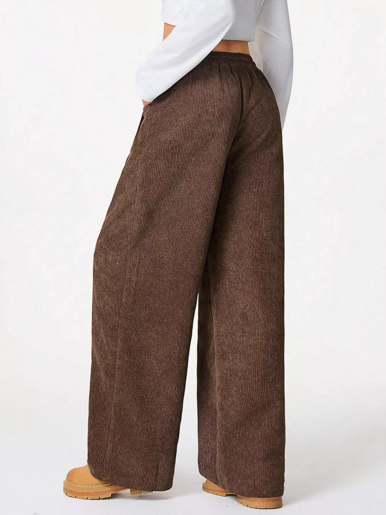 Relaxed Fit Corduroy Pants with Drawstring