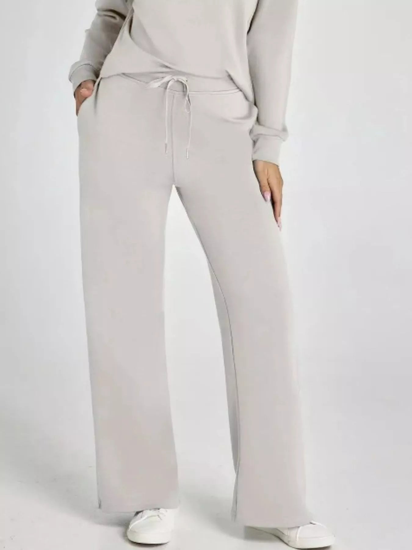 Full Size Johnny Collar Long Sleeve Top and Pants Plus Size