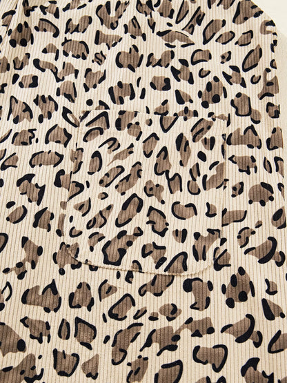 Leopard Bib Wide Leg Jumpsuit