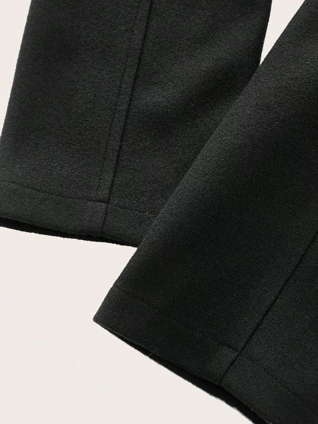 Double-Breasted Wool Blend Overcoat