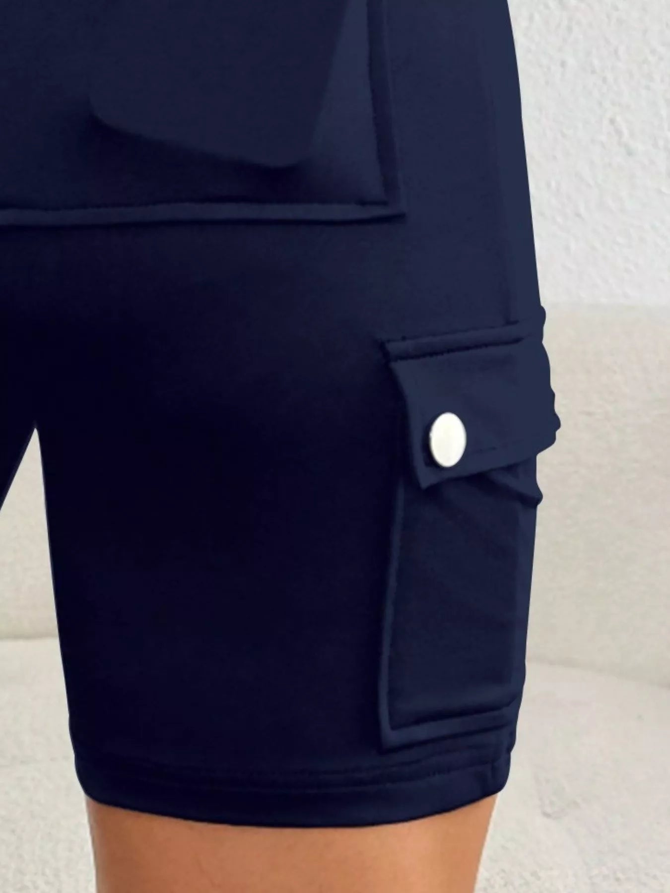High Waist Pocketed Active Shorts