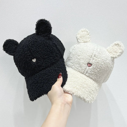Cute Fluffy Bear Ears Winter Hat