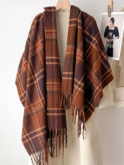 Warm Plaid Winter Scarf
