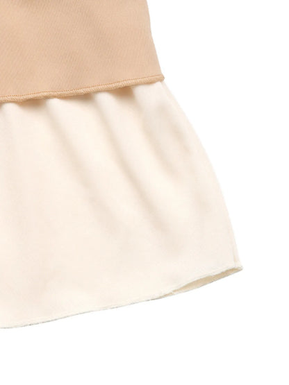 Layered Midi Skirt with Contrast Hem Detail