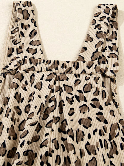 Leopard Bib Wide Leg Jumpsuit