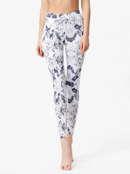 Printed Active High Waist Leggings White