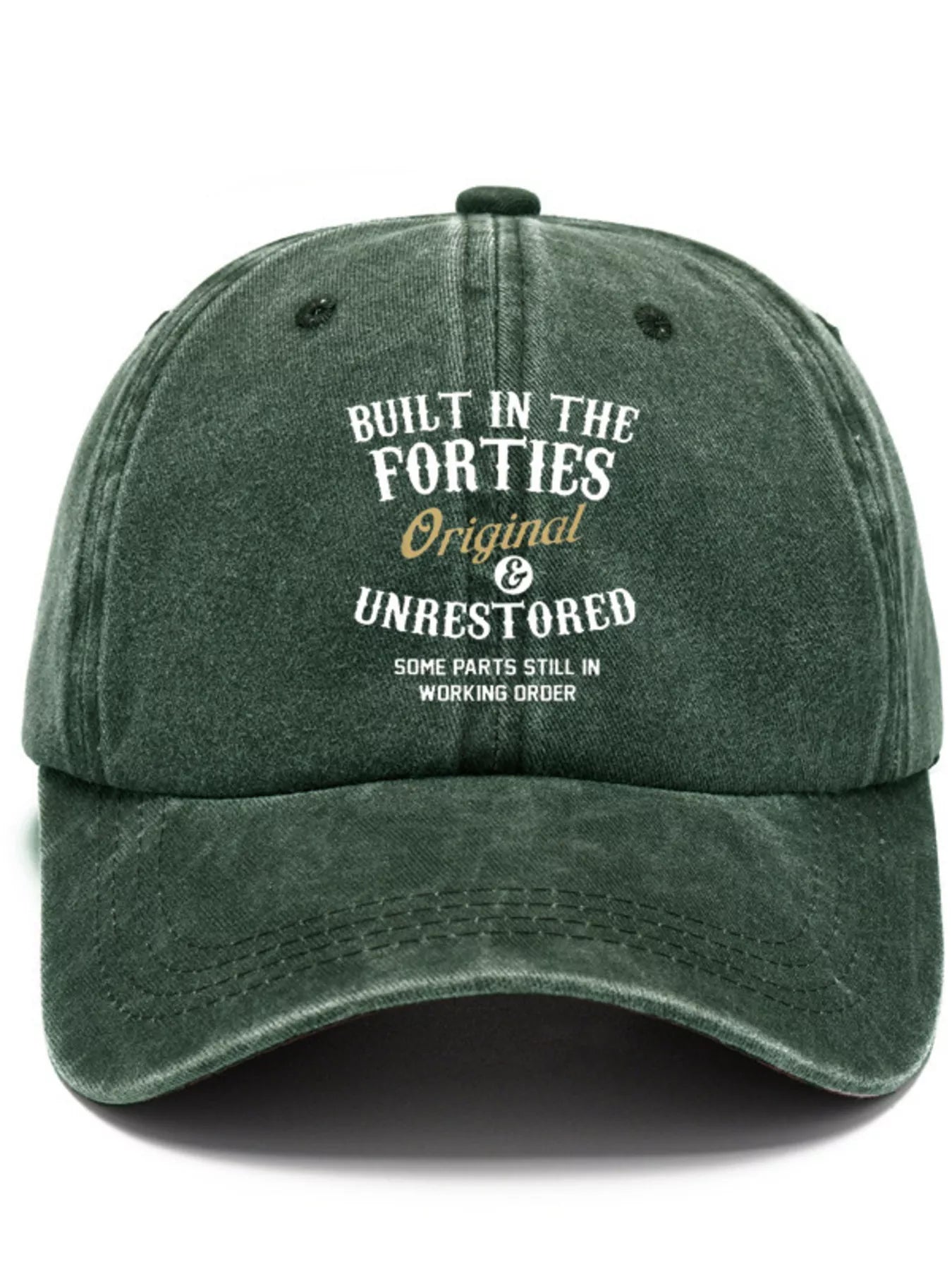 Letter Adjustable Baseball Cap Dark Green One Size