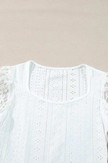 Eyelet Lace Long Sleeve Bodysuit