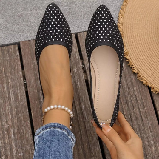 Point Toe Flats Slip-Ons Black