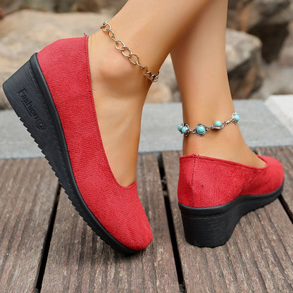 Wedge Heel Slip-On Loafers