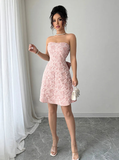 Bow Back Tube Mini Dress