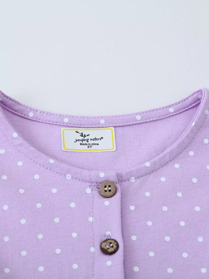 Children's Dinosaur Embroidered Polka Dot Dress