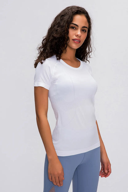 Millennia Round Neck Short Sleeve Active T-Shirt White