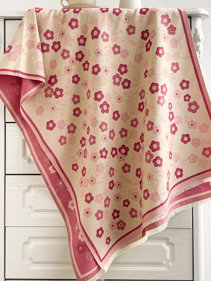 Floral Print Warm Winter Scarf