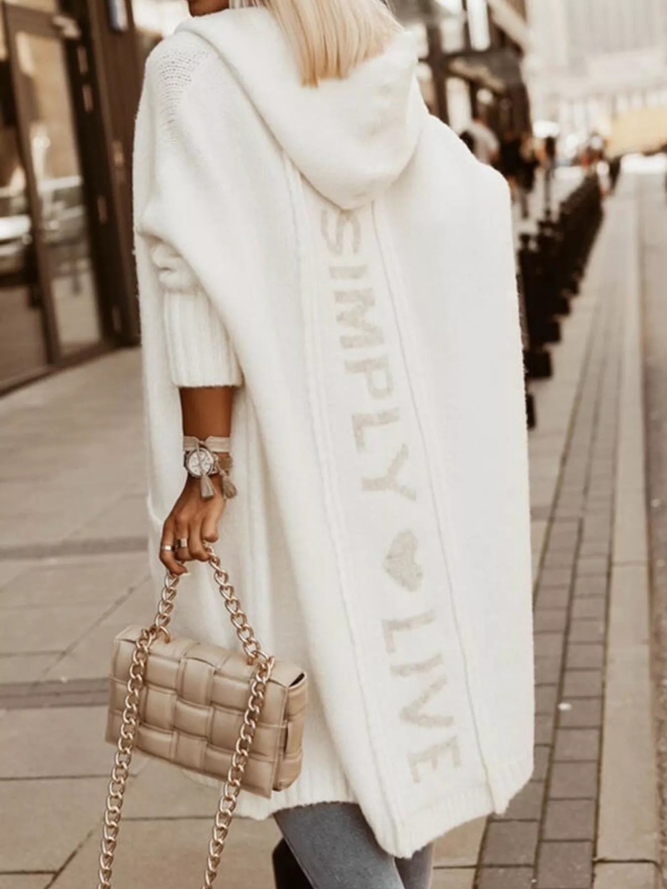 Full Size Hooded Knit Open Front Cardigan Plus Size