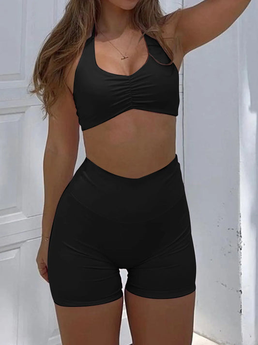 Halter Neck Cami and Shorts Active Set