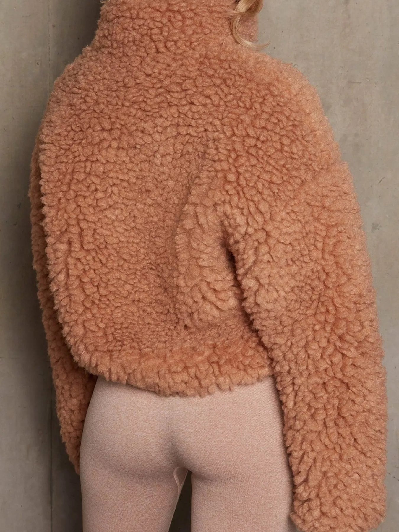 Cozy Zip Up Cropped Sherpa Jacket