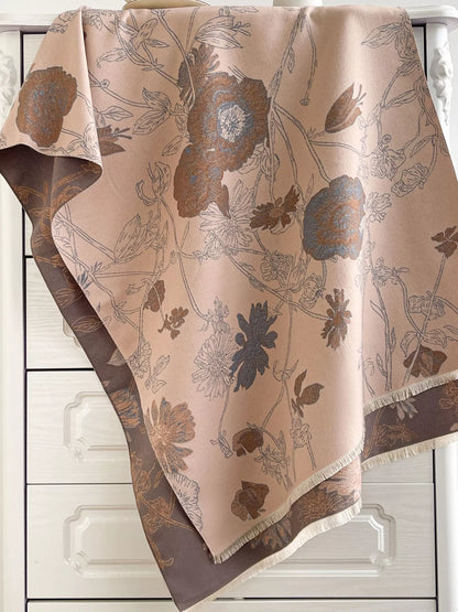 Floral Print Reversible Scarf