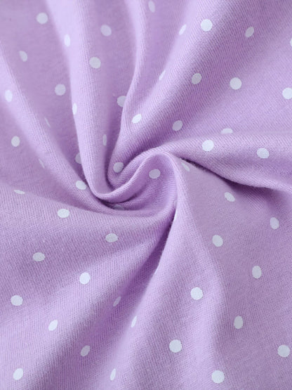 Children's Dinosaur Embroidered Polka Dot Dress