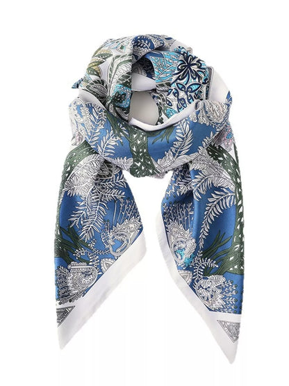 Floral Print Silk Scarf