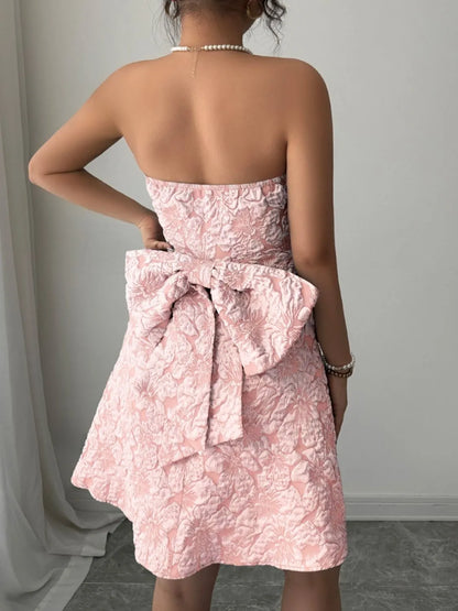 Bow Back Tube Mini Dress