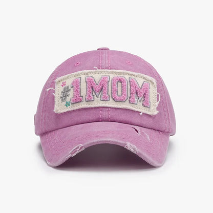 Letter Adjustable Cotton Baseball Cap Blush Pink One Size