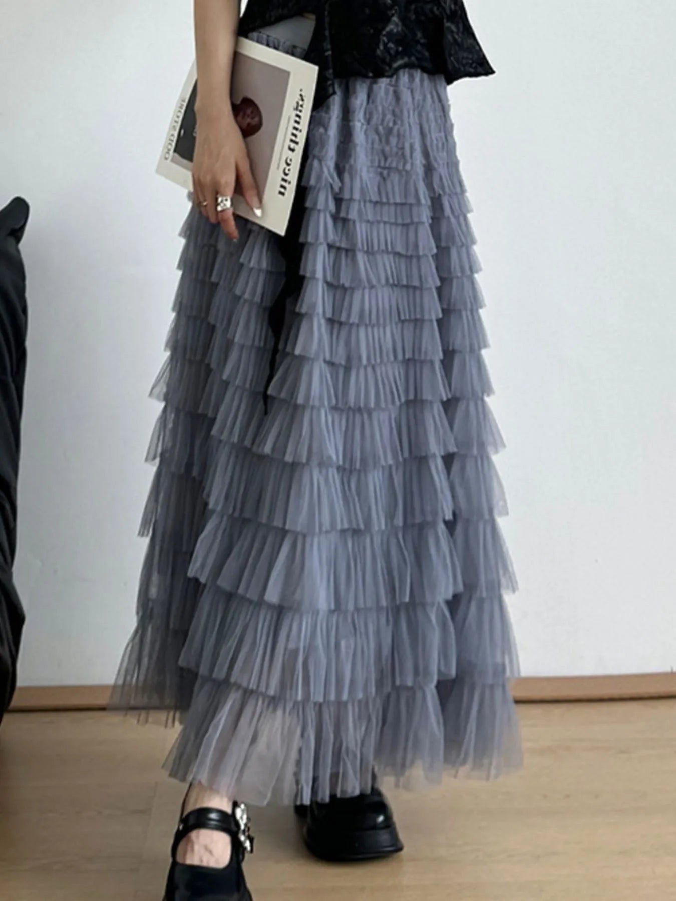 Tiered Tulle Maxi Skirt