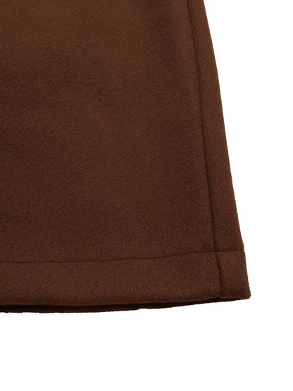 Lapel Collar Belted Wool Blend Coat