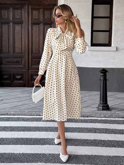 Tie Front Polka Dot Dress